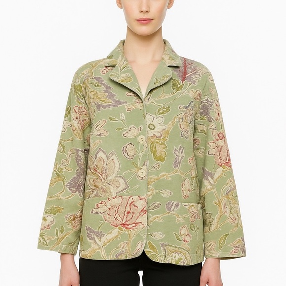 Coldwater Creek tapestry vintage blazer jacket with pockets - Picture 1 of 12
